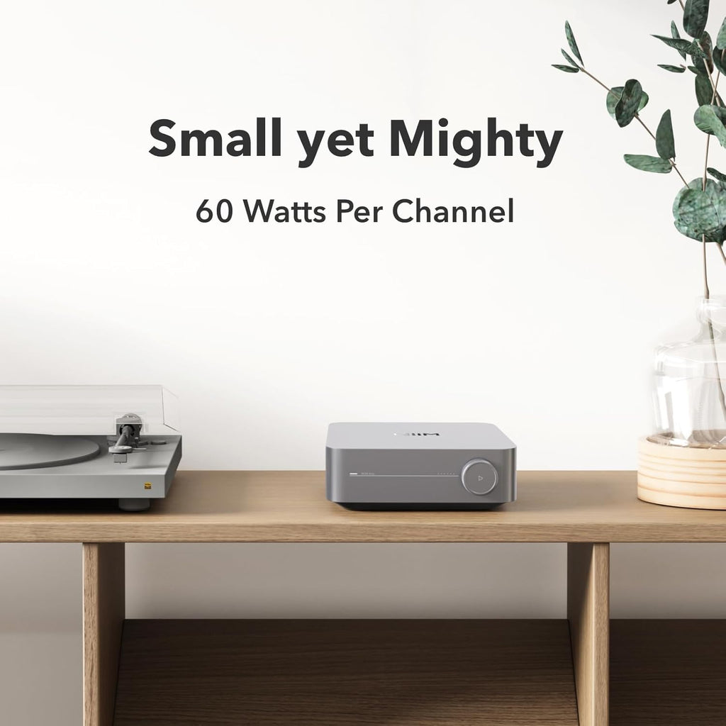 WiiM Amp: Multiroom Streaming Amplifier | Compatible with AirPlay, Google Cast, Alexa | HDMI, Voice Control | Stream from Spotify, Amazon Music, Tidal & More | Space Gray