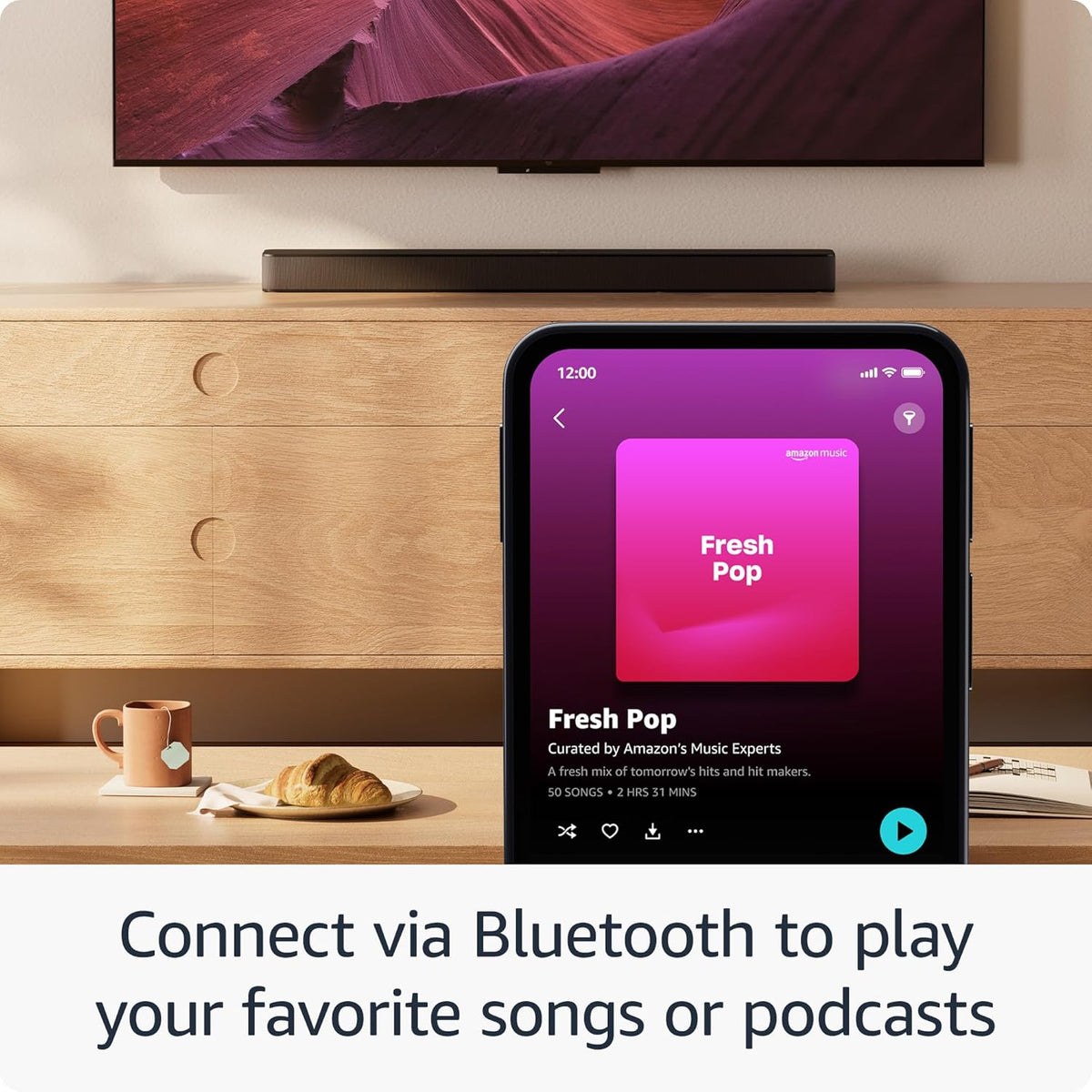 Amazon Fire TV Soundbar Plus with subwoofer and surround sound speakers (newest model), 5.1 channel, Dolby Atmos, clear dialogue