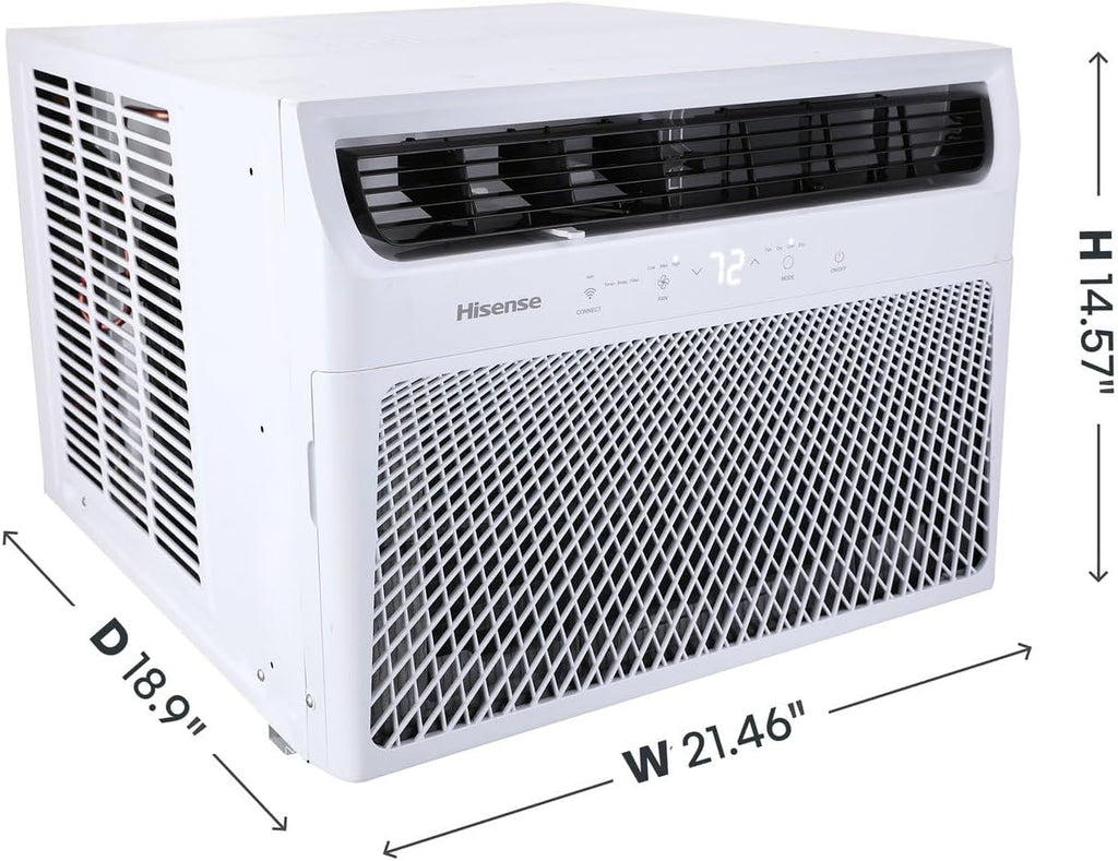 Hisense 14000 BTU Window Air Conditioner Unit, WiFi Smart App Control, Energy Efficient Quiet Cooling for Large Room, Living Bedroom Home, Mounted AC Remote Control 700 Sq. Ft.