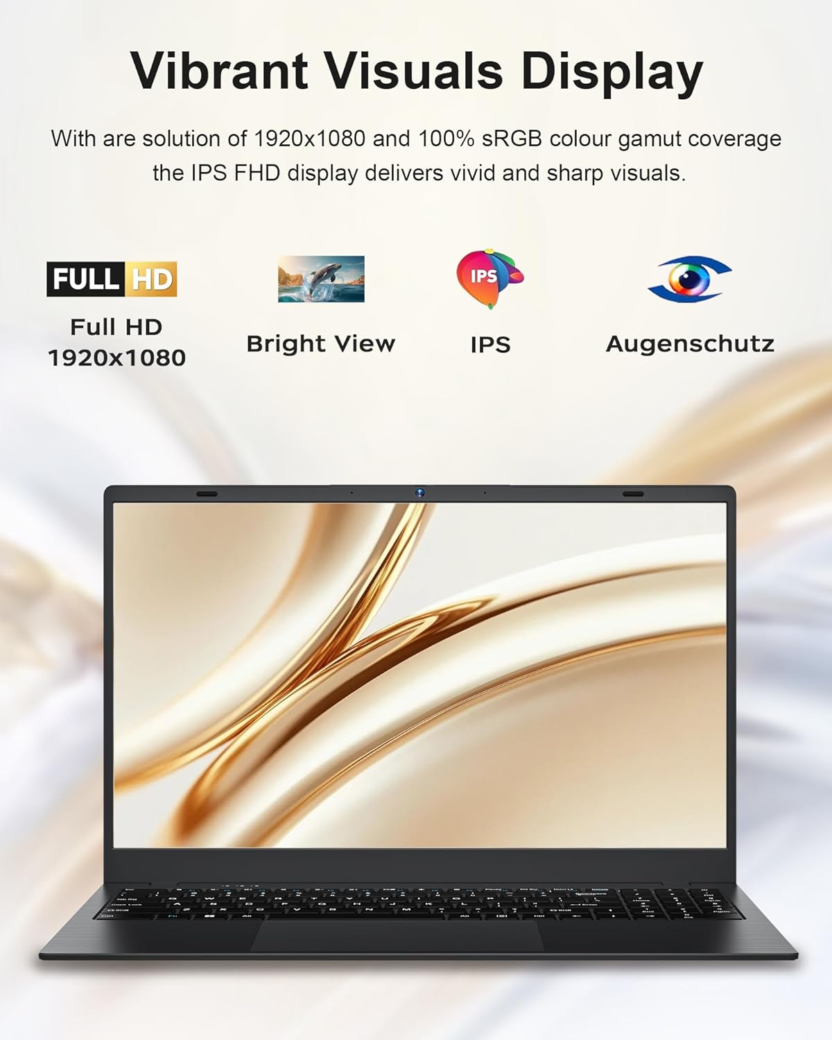 BLUEING 15.6" Laptop Computer, Laptop with 16GB RAM 512B SSD, Gold 6500Y (Up to 3.4GHz), 1080P FHD IPS Display, Type-C, HDMI, USB3.2, WIFI, Bluetooth, Long Battery Life, Laptops for Business & Student