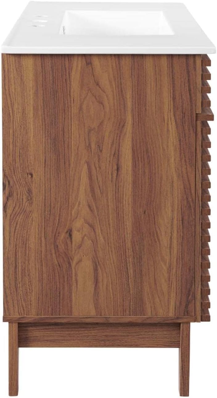 Modway Render 36" Bathroom Vanity in Walnut White