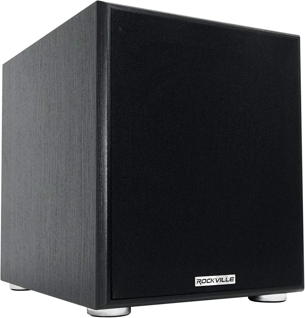 Rockville Rock Shaker 10 Black 600W Powered Subwoofer, Class-D Amp, Adjustable Crossover, MDF Enclosure, for Home Theater and Studio