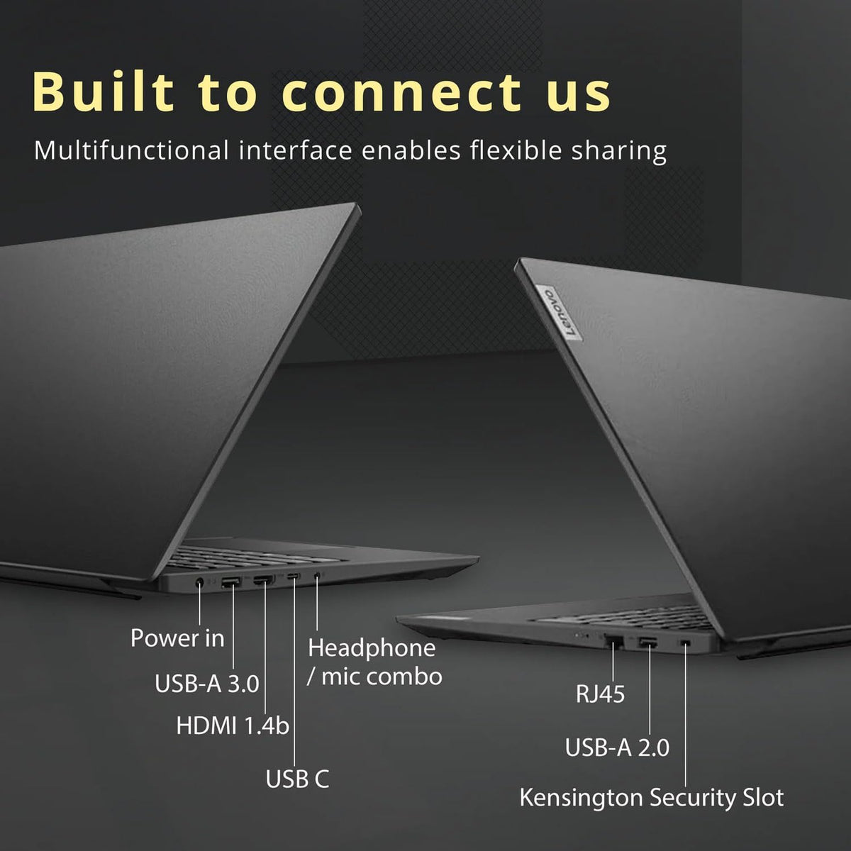Lenovo V-Series V15 Business Traditional Laptop, 15.6" FHD Display, Intel Core i5-1235U, 16GB RAM, 1TB SSD, Webcam, Numeric Keypad, HDMI, RJ45, Wi-Fi, Windows 11 Pro, Black