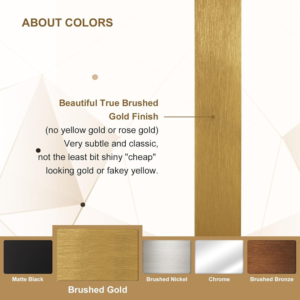 ANDY STAR Gold Bathroom Mirror, 24x36 Brushed Brass Rectangle Metal Frame Mirror for Bathroom, Modern Rectangular Wall Mounted Mirror for Vanity