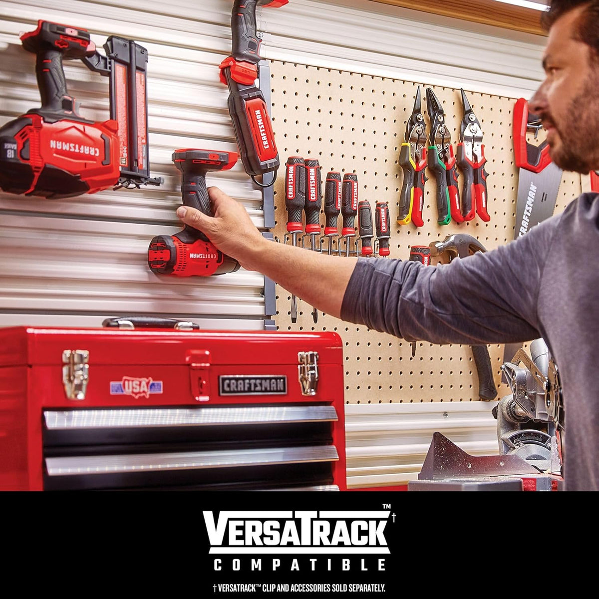 CRAFTSMAN V20 MAX Cordless Drill Driver and Impact Driver Set, Power Tool Set with 2 Batteries and Charger, LED Work Light, 2 Bits, Bag (CMCK200C2)