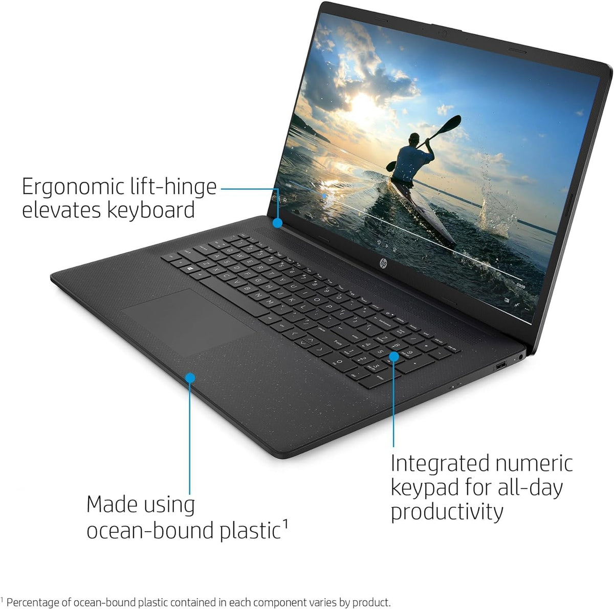 HP 17.3" HD+ Business Laptop, 13th Gen Intel Core i5-1334U (10cores,12 Threads),16GB RAM, 1TB PCIe SSD, Free Lifetime Office 2021, HDMI, WiFi 6, Webcam,Windows 11 Pro, Jet Black