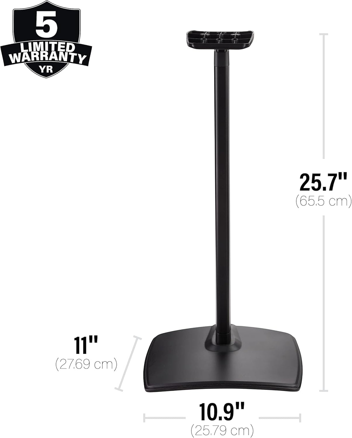 Sanus Height Adjustable Speaker Stands for Sonos Era 300™ - 17" Height Adjustment Sonos Stand Includes Carpet Spikes & Rubber Pads - Easy DIY Install Comes w/All Hardware - Black Pair