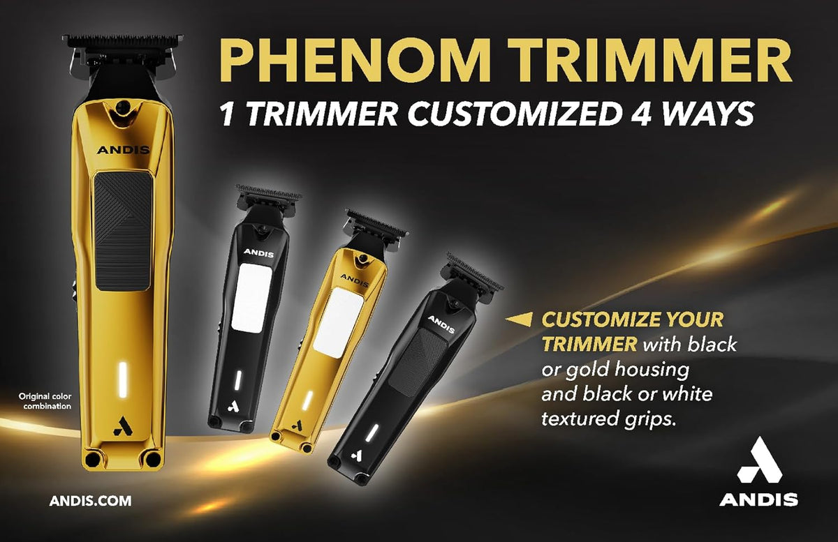 Andis 562310 Phenom Professional Cord/Cordless Lithium-ion Electric Beard & Hair Trimmer with Charging Stand, Gold