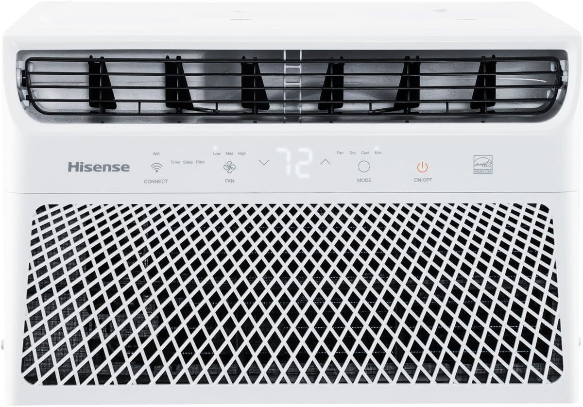 Hisense 10000 BTU Window Air Conditioner Unit, WiFi Smart App Control, Energy Efficient Quiet Cooling for Large Room, Living Bedroom Home, Mounted AC Remote Control 450 Sq. Ft.
