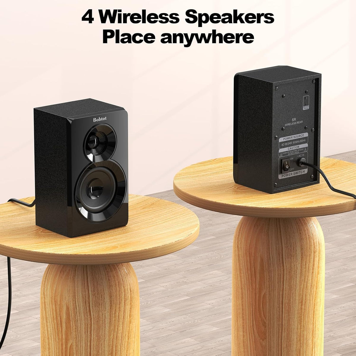 Bobtot Wireless Surround Sound System Home Theater System, 1000W Surround Speakers 8" Subwoofer 5.1/2.1 Channel Deep Bass with ARC Optical Bluetooth Karaoke Input