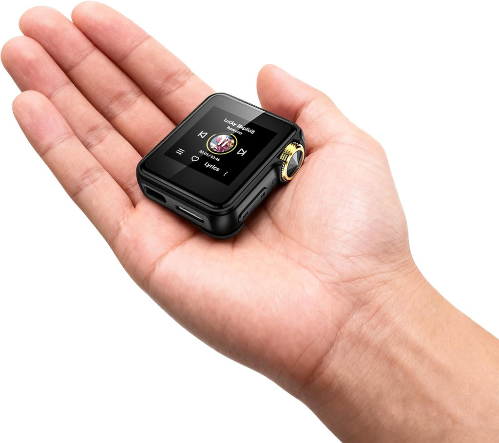 H2 Mini MP3 Player with APTX Bluetooth, Hi-Res Audio, Lossless DSD/FLAC, Touch Screen & Wearable Clip, Portable Music Player for Running, Workout & Travel, 64GB Memory, Supports up to 512GB