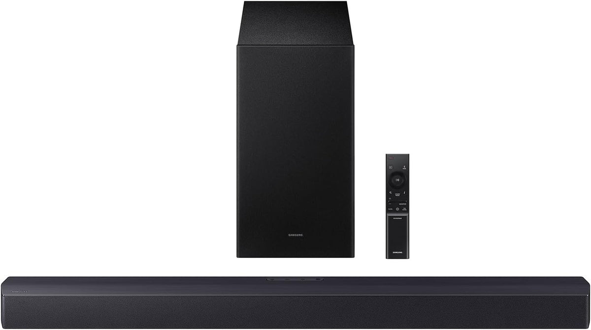 Samsung B-Series Soundbar HW-B550F 2.1 ch DTS Virtual:X Soundbar with Subwoofer (2025 Model) Voice Enhance Mode, Bass Boost, Adaptive Sound