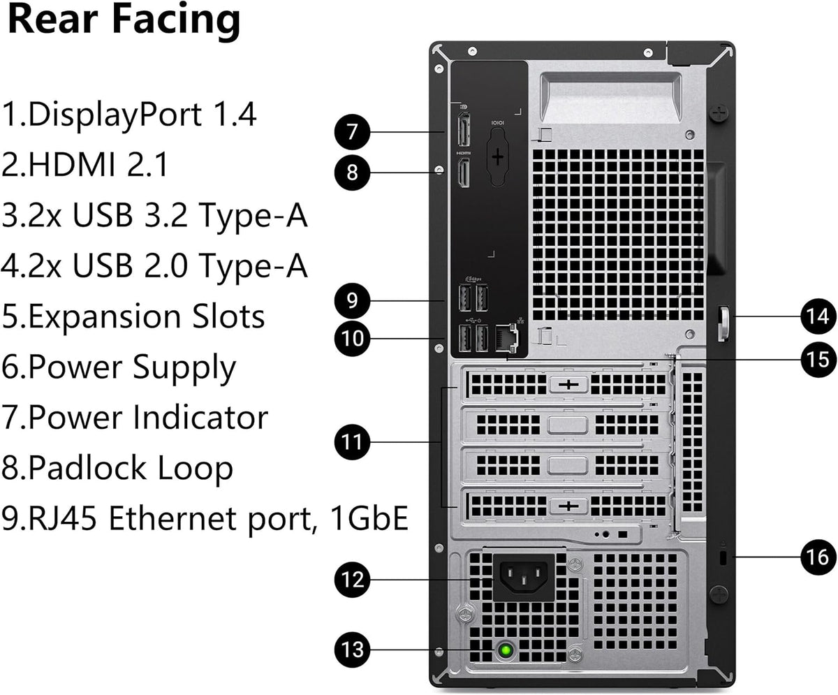 Dell 2026 Vostro Tower Desktop Computers PC for Home & Business, Copilot AI, 14th Gen i3-14100T Processor, 8GB DDR5 RAM, 512GB PCIe SSD, WiFi 6, Bluetooth, DisplayPort, HDMI, Type-C, Windows 11 Pro