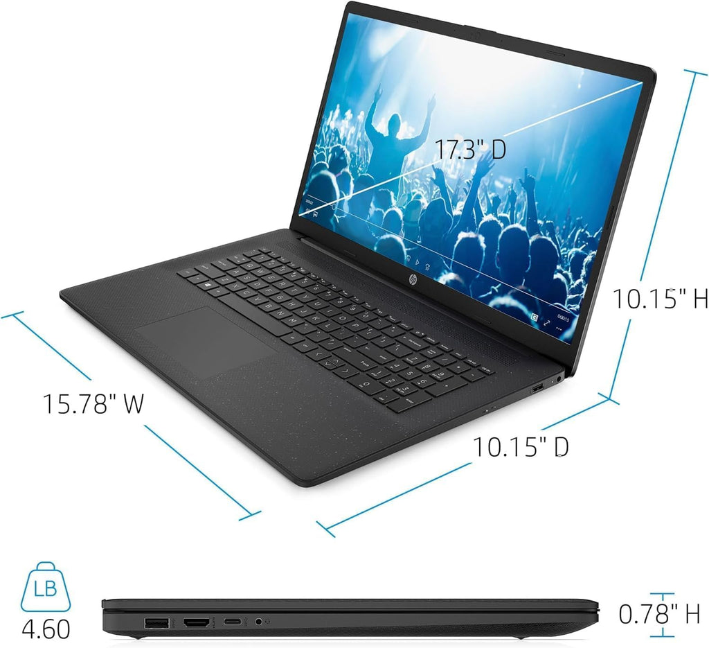 HP 17.3" HD+ Business Laptop, 13th Gen Intel Core i5-1334U (10cores,12 Threads),16GB RAM, 1TB PCIe SSD, Free Lifetime Office 2021, HDMI, WiFi 6, Webcam,Windows 11 Pro, Jet Black