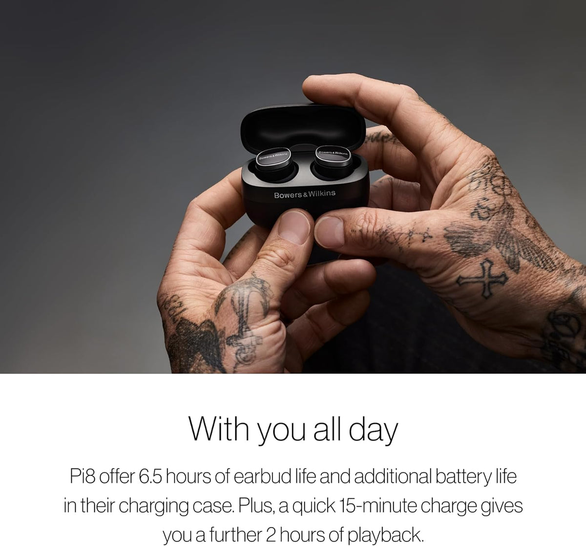 Bowers & Wilkins Pi8 Wireless Earbuds, Dark Burgundy, in-Ear Bluetooth Earphones with aptX Lossless Support, Active Noise Cancelling Earbuds, 3 Built-in Mics, 15-Min Quick Charging
