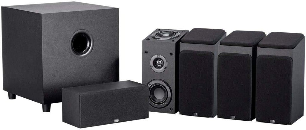 Monoprice Premium 5.1.4-Ch. Immersive Home Theater System - with 8 Inch 200 Watt Subwoofer, Dolby Atmos Compatible, Black