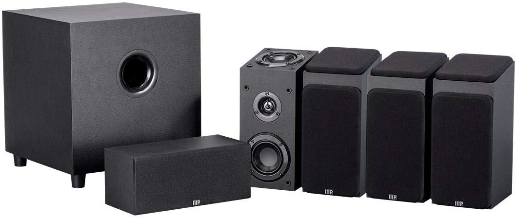 Monoprice Premium 5.1.4-Ch. Immersive Home Theater System - with 8 Inch 200 Watt Subwoofer, Dolby Atmos Compatible, Black