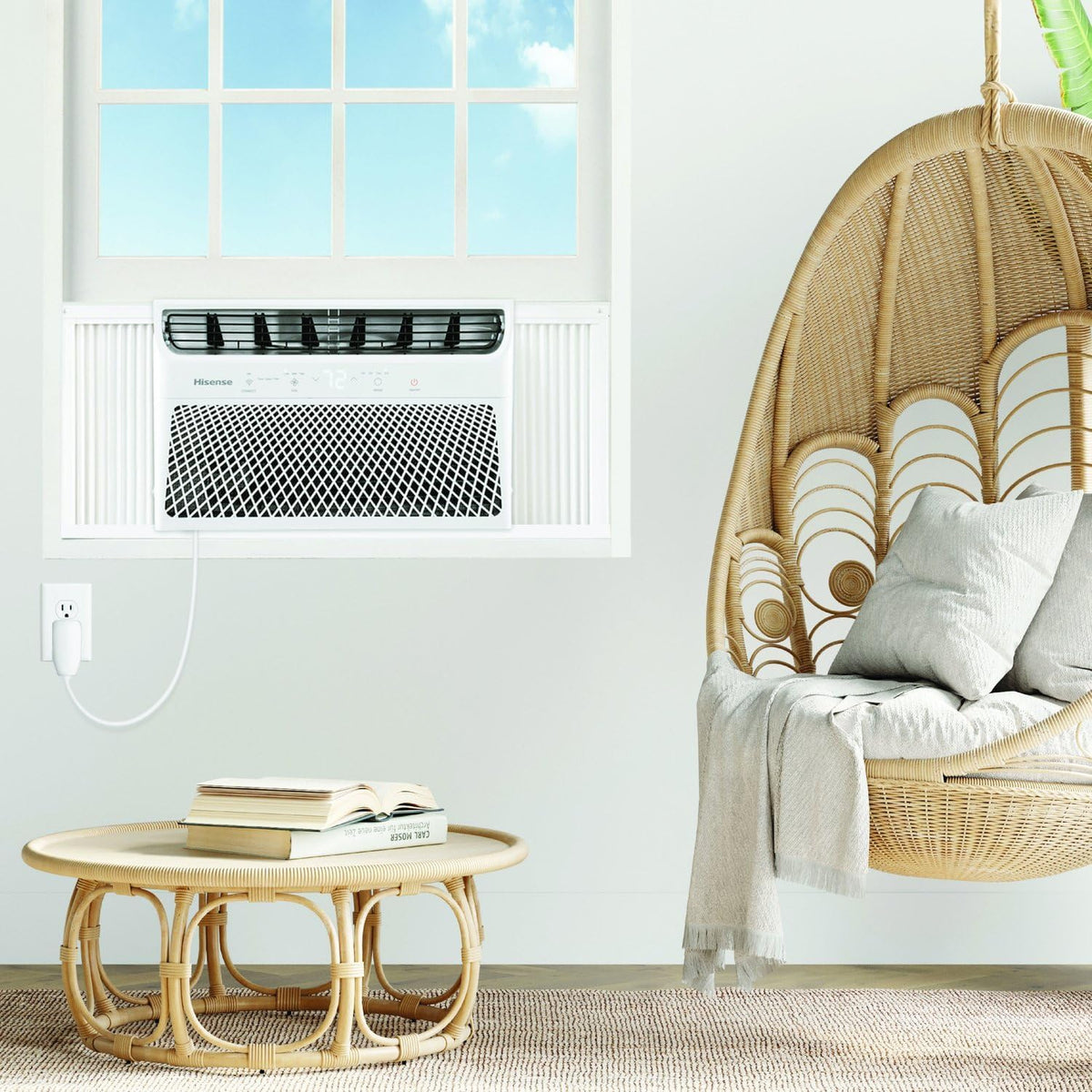 Hisense 14000 BTU Window Air Conditioner Unit, WiFi Smart App Control, Energy Efficient Quiet Cooling for Large Room, Living Bedroom Home, Mounted AC Remote Control 700 Sq. Ft.