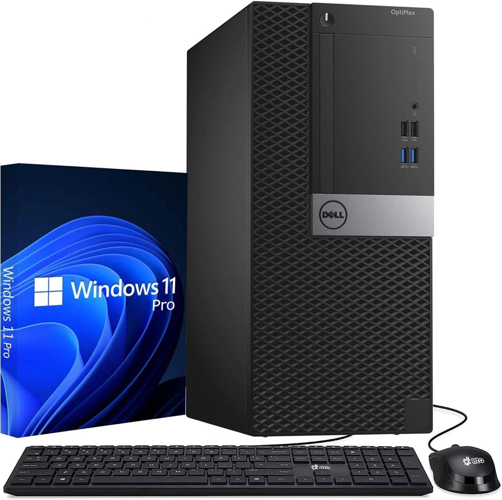 Dell Tower Desktop PC – Intel Core i7-7700 7th Gen Processor – 16GB DDR4 RAM – 512GB SSD – Keyboard & Mouse – Wi-Fi – Office, Home, Business Desktop Computer Windows 11 Pro (Renewed)