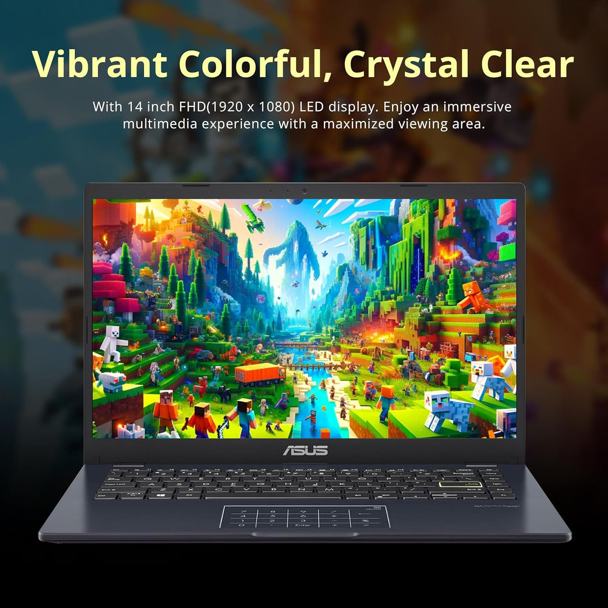 ASUS 14" Laptop, 14" FHD Display, Intel Celeron N4500, 4GB Memory, 64GB eMMC, Touchpad, Webcam, HDMI, Wi-Fi, Windows 11 Home, Quiet Blue (Renewed)