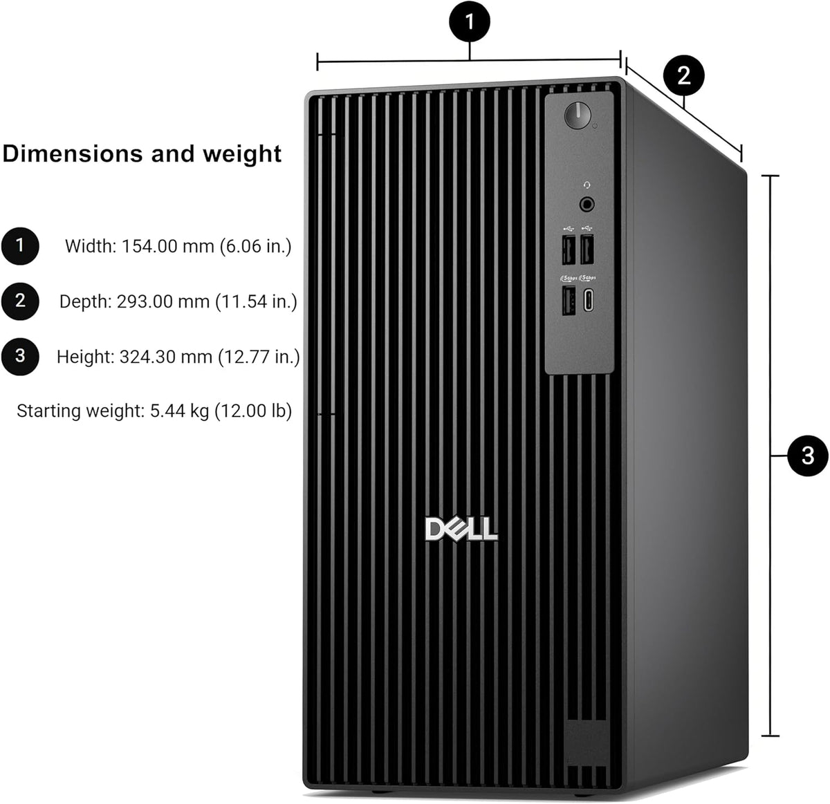 Dell Tower Desktop Computer for Business & Home, Next Gen OptiPlex, 14th Gen Intel 4-Core Processor, 8GB DDR5 RAM, 256GB PCIe SSD, Type-C, HDMI + 1 DisplayPort, Windows 11 Pro