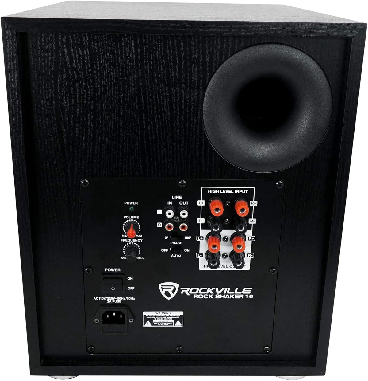 Rockville Rock Shaker 10 Black 600W Powered Subwoofer, Class-D Amp, Adjustable Crossover, MDF Enclosure, for Home Theater and Studio