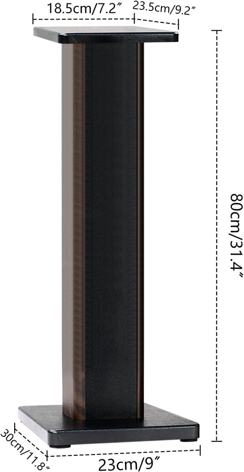 31.5 Inch (80CM) - Pair- Wood Speaker Stands for Home-Cinema HiFi Desktop and Satellite Speakers Monitor Stands, Enhanced Audio Listening Experience for Home Theaters