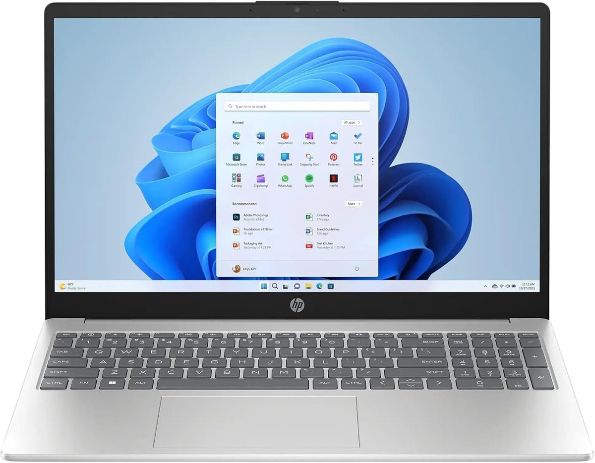 HP New 15.6 inch Laptop Computer, 2025/2026 Edition, Intel High-Performance 4 cores N100 CPU, 16GB RAM, 512GB SSD, Long Battery Life, Ultra-Quiet Design, Windows 11 Pro with Microsoft Office