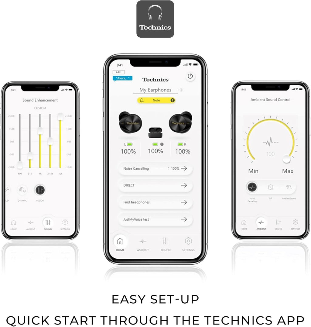Technics Premium Hi-Fi True Wireless Bluetooth Earbuds with Advanced Noise Cancelling, 3 Device Multipoint Connectivity, Wireless Charging, Hi-Res Audio + Enhanced Calling - EAH-AZ80-S (Silver)