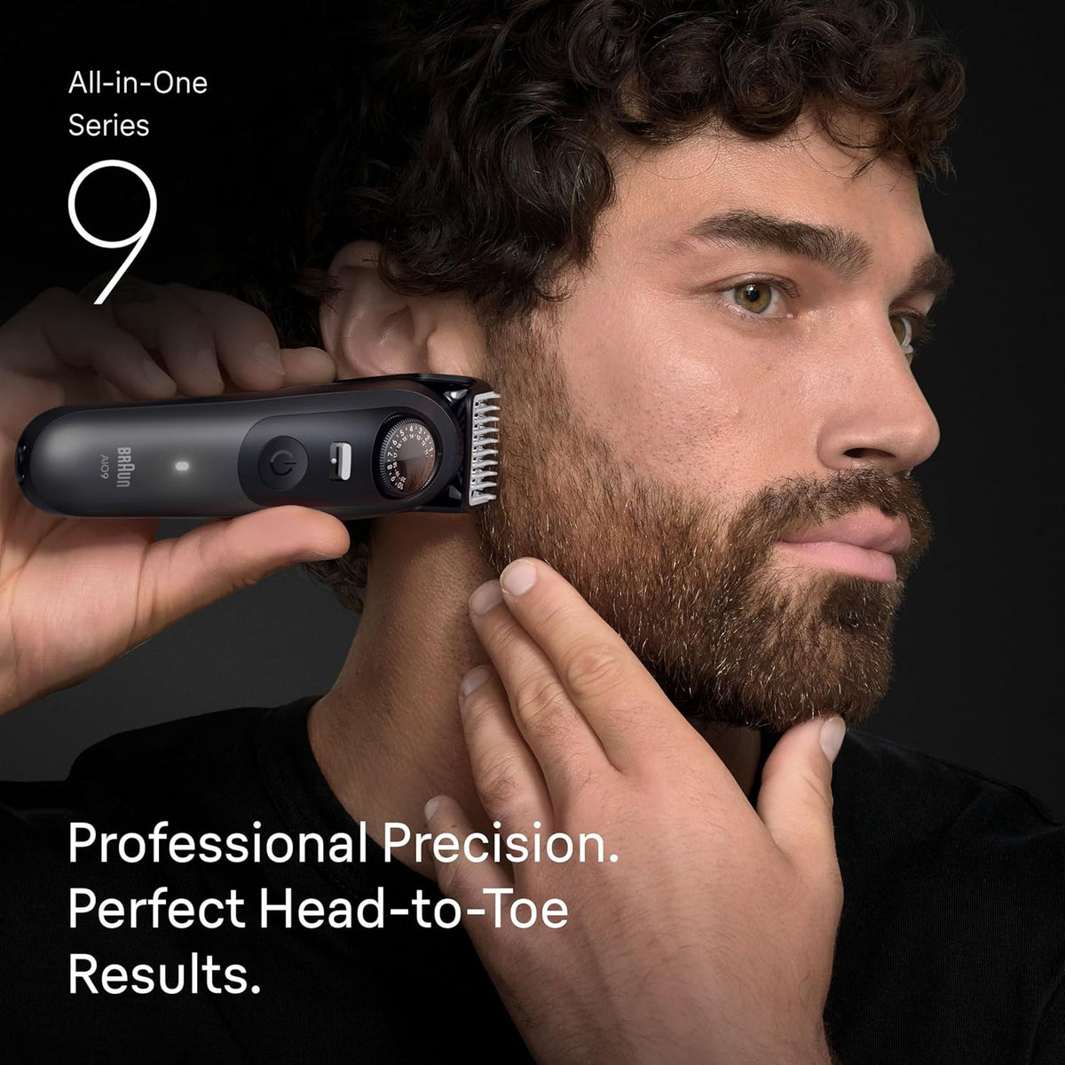 Braun All-in-One Series 9 Men's Electric Beard Trimmer, Hair Clipper, Shaver & Razor for Face, Hair & Body, AIO 9535 with Gillette Labs Razor, Cordless