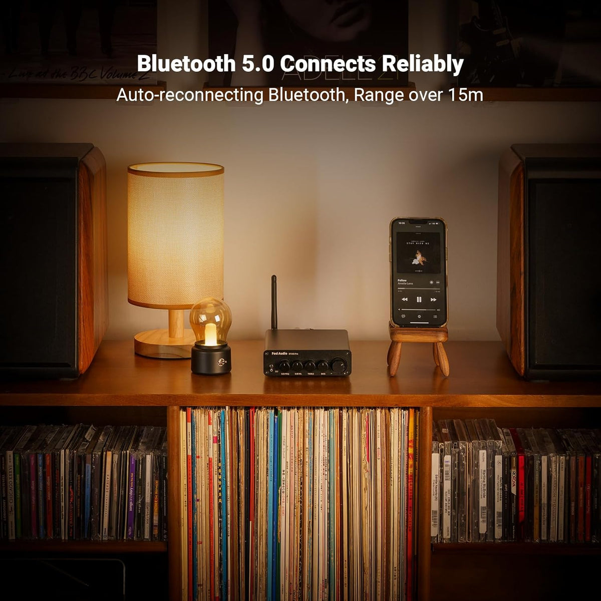 Fosi Audio Bluetooth Subwoofer Amplifier 2.1, BT30D Pro Subwoofer Amp with TPA3255 Chips 165W x2+350W & Bass Treble Control, 2.1 Channel Sub Amplifier for Desktop/Outdoor/Bookshelf Speakers