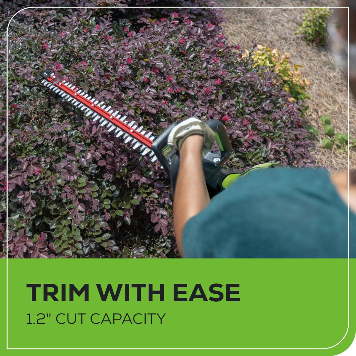 Greenworks 80V 26" Brushless Hedge Trimmer with 2.0Ah Battery and 2A Charger