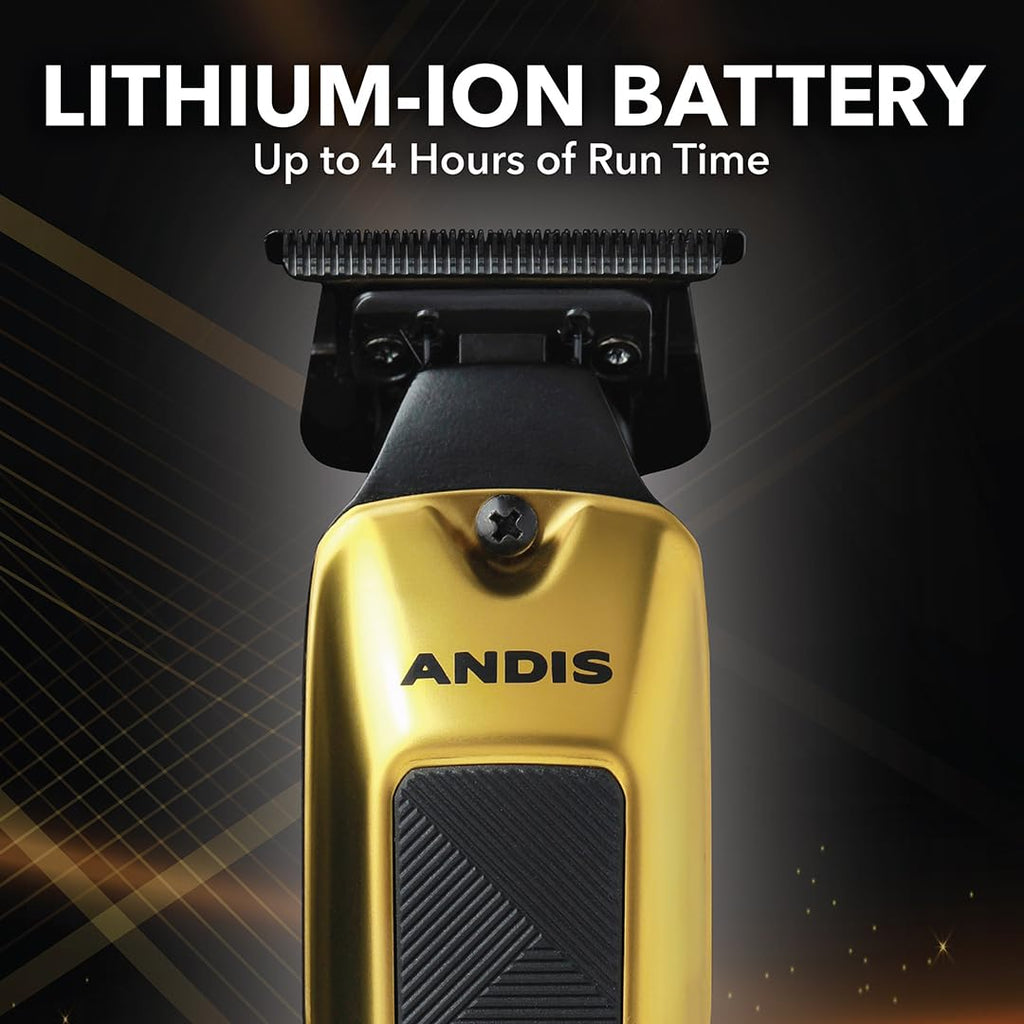 Andis 562310 Phenom Professional Cord/Cordless Lithium-ion Electric Beard & Hair Trimmer with Charging Stand, Gold