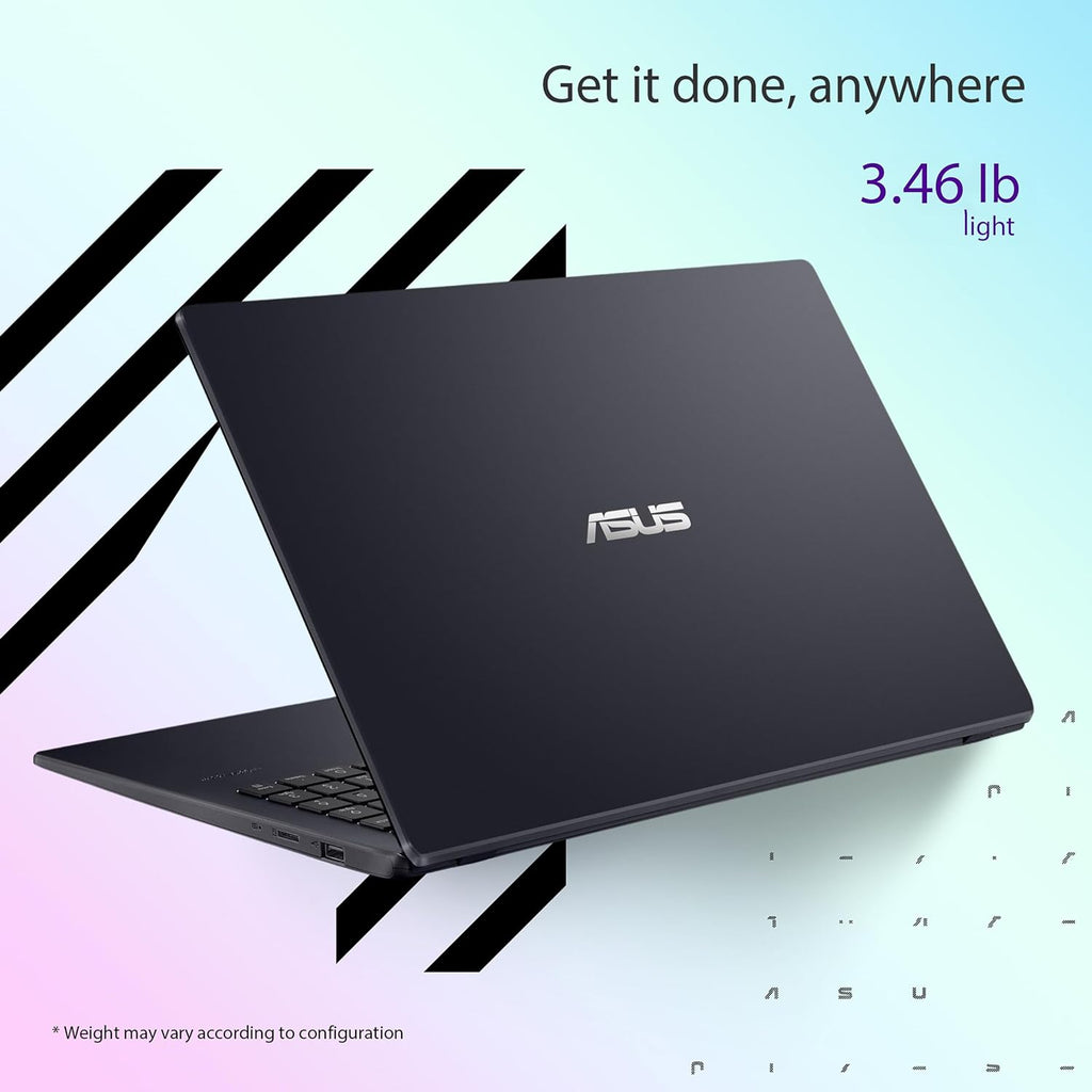 ASUS 15.6” Vivobook Go Slim Laptop, Thin & Portable for Student Study, Intel Dual Core N4500, 4GB RAM, 128GB SSD, Windows 11, Star Black, L510KA-ES04