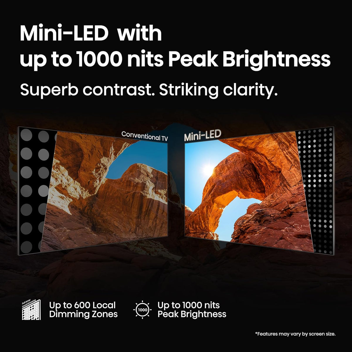 Hisense 55" Class U6 Series Mini-LED 4K UHD Smart Fire TV (55U65QF, 2025 Model) - QLED, Native 144Hz, HDR10+, Dolby Vision IQ, Dolby Atmos, Game Mode Pro, ALLM, Alexa Built in, Black
