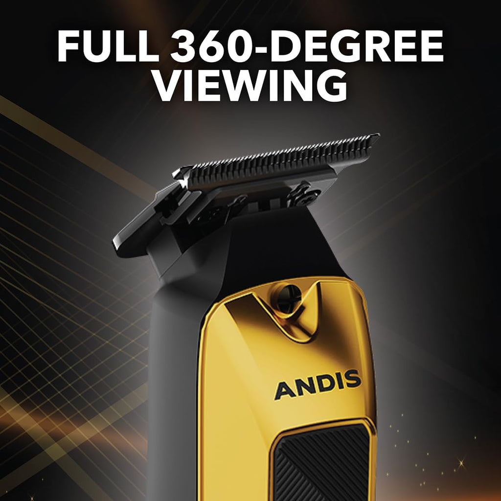 Andis 562310 Phenom Professional Cord/Cordless Lithium-ion Electric Beard & Hair Trimmer with Charging Stand, Gold
