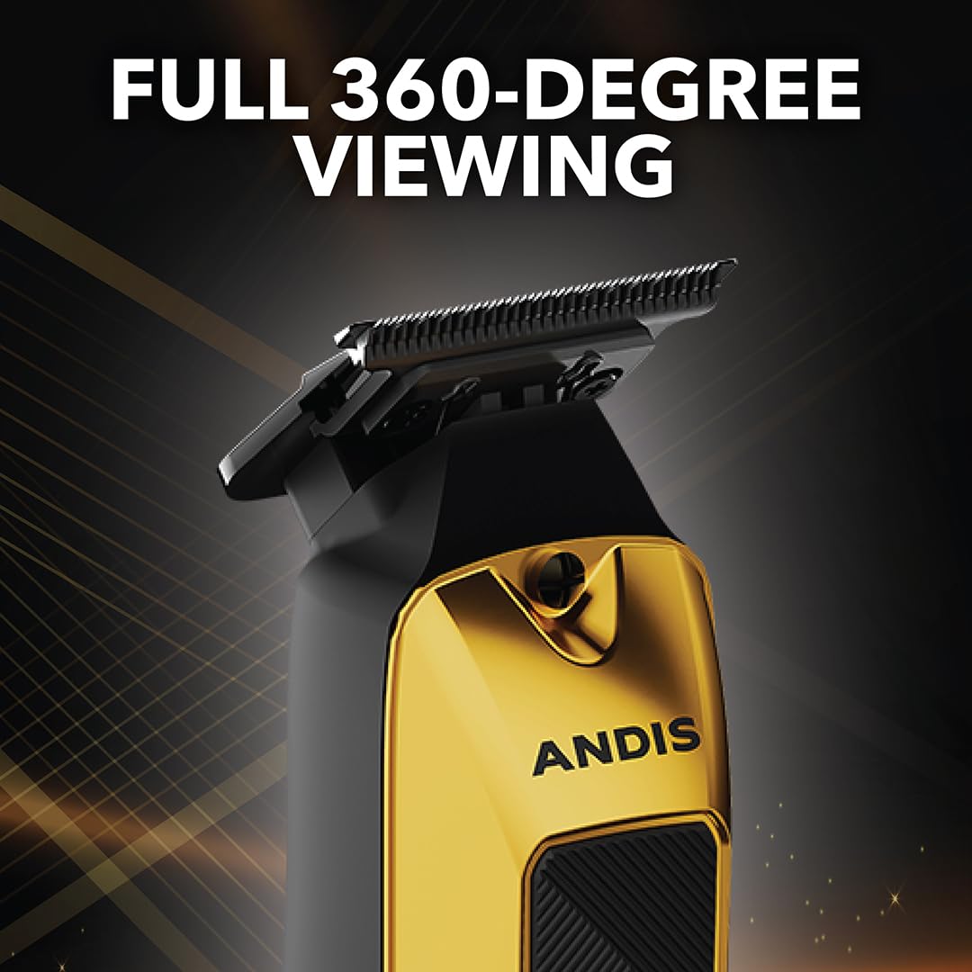 Andis 562310 Phenom Professional Cord/Cordless Lithium-ion Electric Beard & Hair Trimmer with Charging Stand, Gold