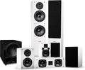 Fluance Elite High Definition Surround Sound Home Theater 7.1 Speaker System Including Floorstanding Towers, Center Channel, Surround, Rear Surround Speakers and DB10 Subwoofer - White (SX71WHR)