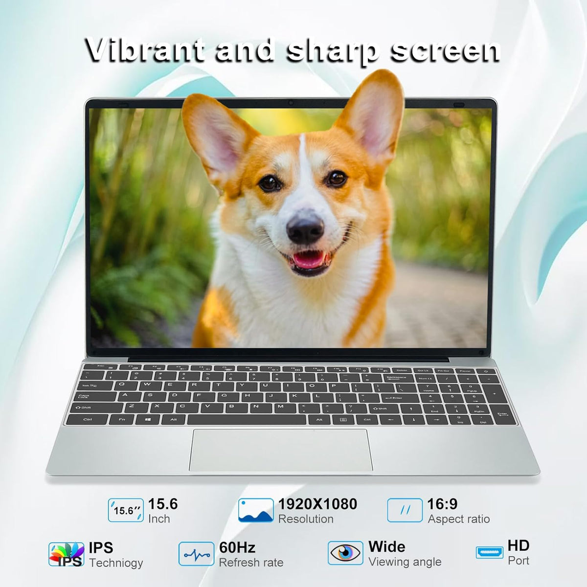 15.6" FHD Laptop for Office & Study, Pentium Processor (Up to 3.4GHz), 16GB RAM 1TB SSD, Portable with Backlit Keyboard & Fingerprint Reader, WiFi 5/BT 5.0/USB 3.0/Type-C/HDMI