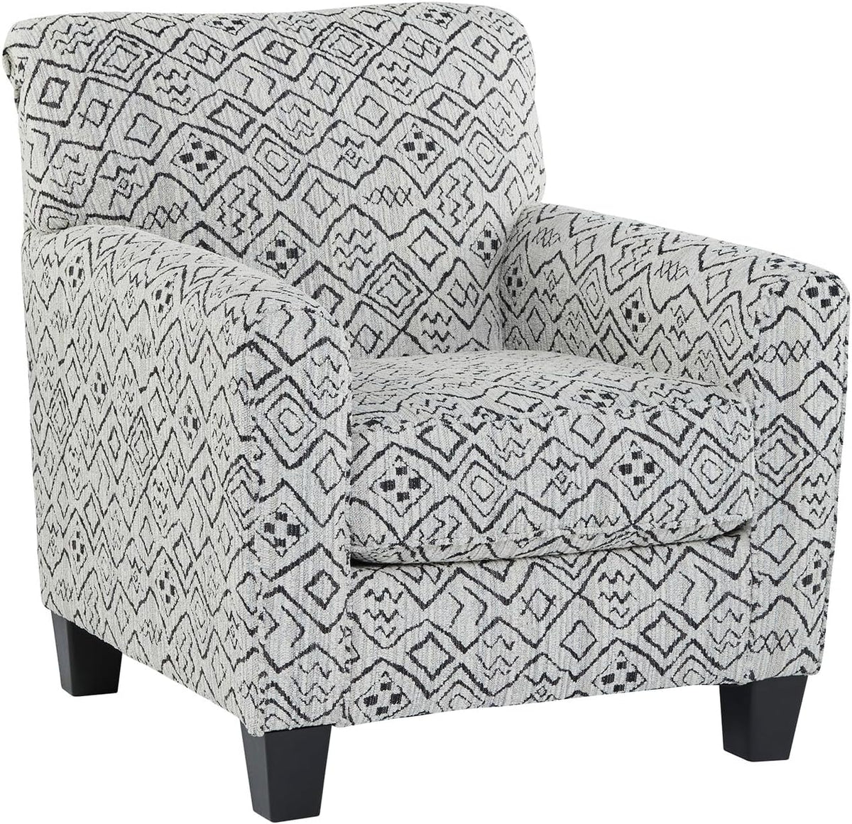 Signature Design By Ashley Hayesdale Modern Accent Chair with Removable Cushions and Tapered Legs, Black & Gray
