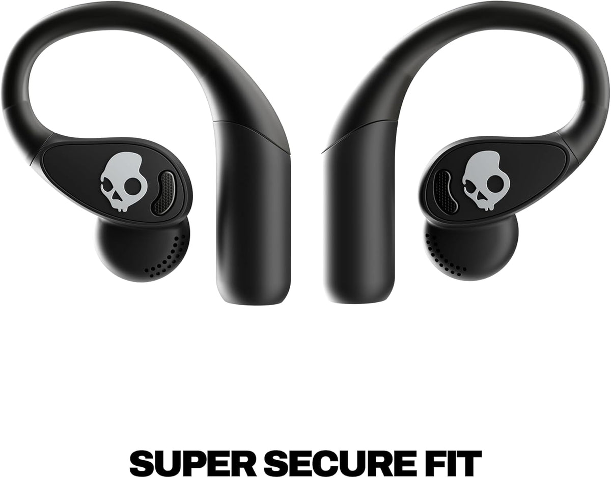 Skullcandy Push 540 Open Wireless Open-Ear Bluetooth Earbuds, Headphones, Sweat and Water Resistant, 42 Hours Battery, Detachable Neckband, Secure Fit, Microphone for iPhone Android - True Black