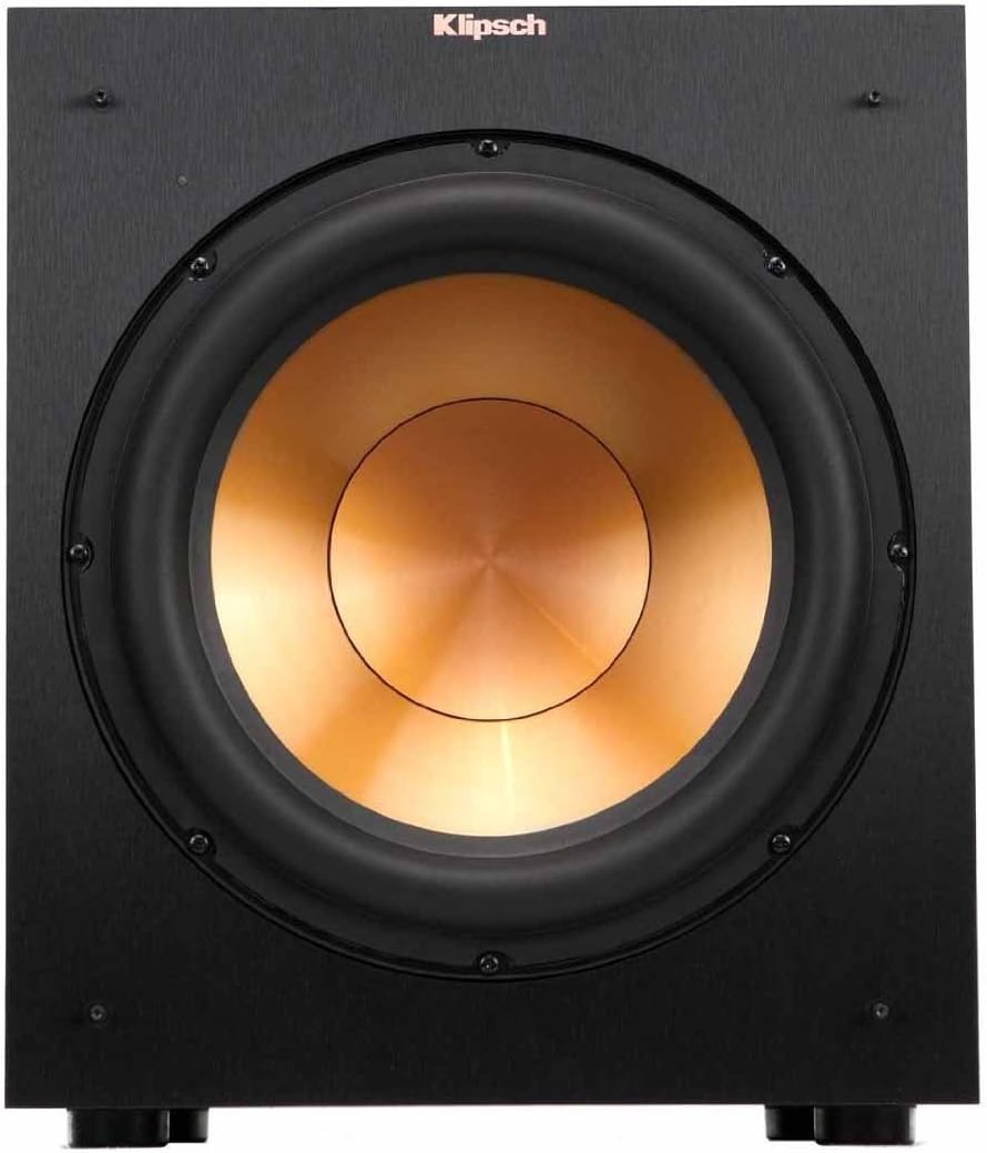 Klipsch R-12SW Powerful Deep Bass Front Firing 12" Copper-Spun Driver 400W Digital Power Subwoofer 14" X 18.5" X 16"