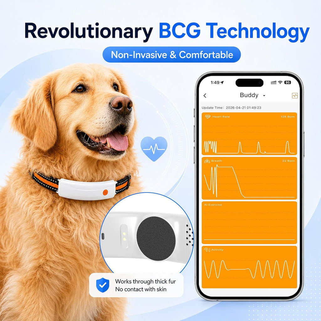 Smart GPS Pet Tracker & Wireless Dog Fence, Real-Time Location & Daily Activity Monitor, IP67 Waterproof, Adjustable Collar (White)