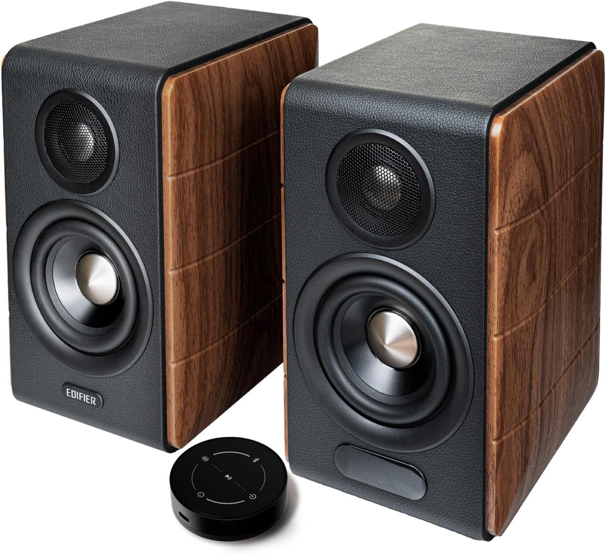 Edifier S880DB MKII Hi-Fi Bookshelf Speakers, Premium 2.0 Active Speaker System, 88W RMS, Hi-Res Audio with LDAC, Bluetooth/USB-C/Optical/Coaxial/RCA Input, Subwoofer Output, Dark Wood