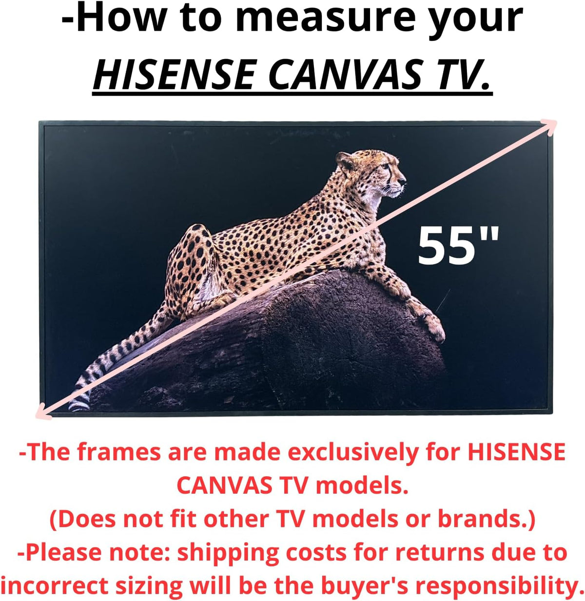 55 Inch TV frame for Hisense Canvas TV. Antique Gold Finish (not for use with other models) Handmade wood ornate TV Frame (55 INCH CANVAS TV)