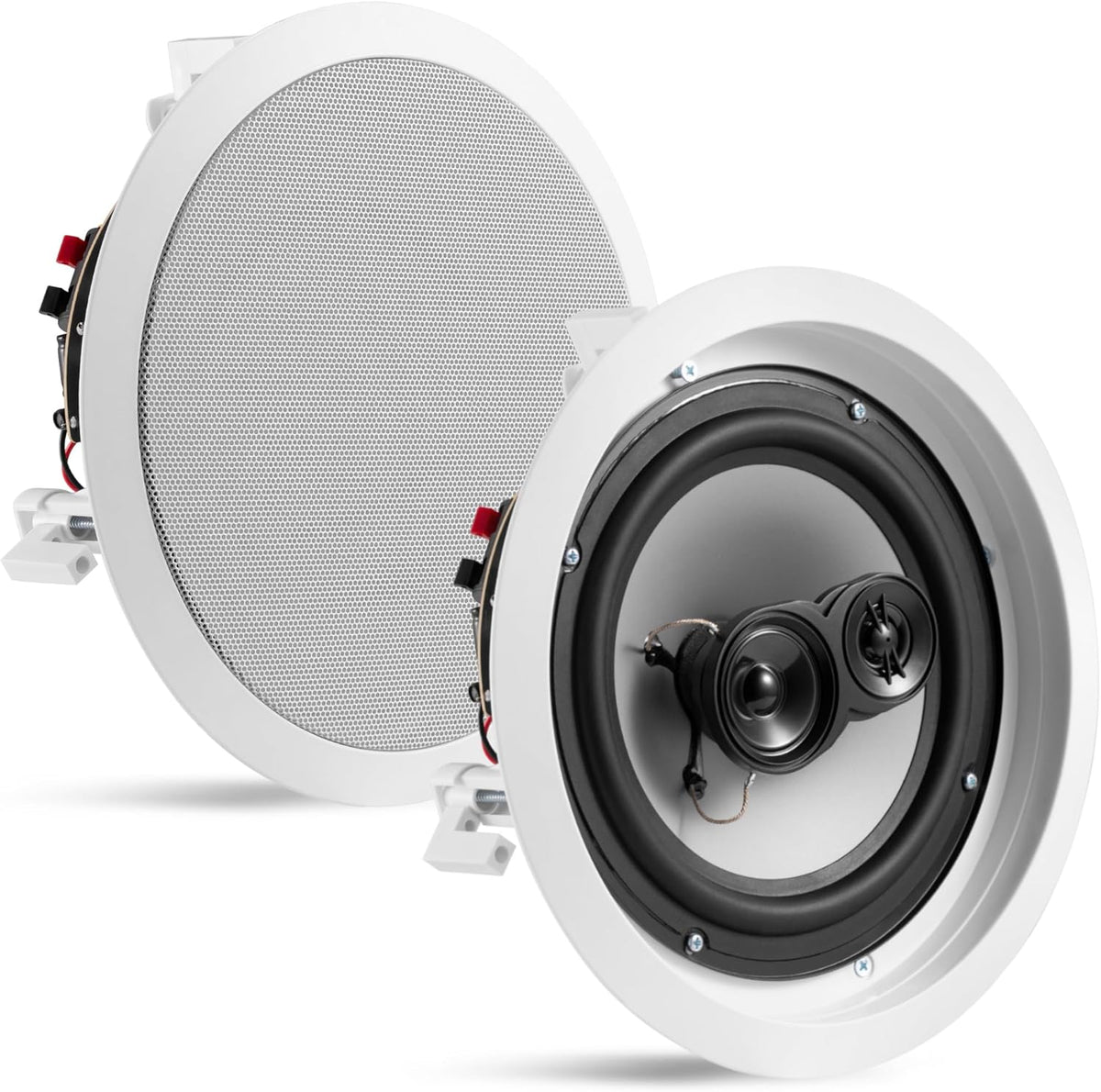 Acoustic Audio by Goldwood CS-IC83 8” 3-Way In Ceiling Home Theater Speaker System (White, 5 Speakers)