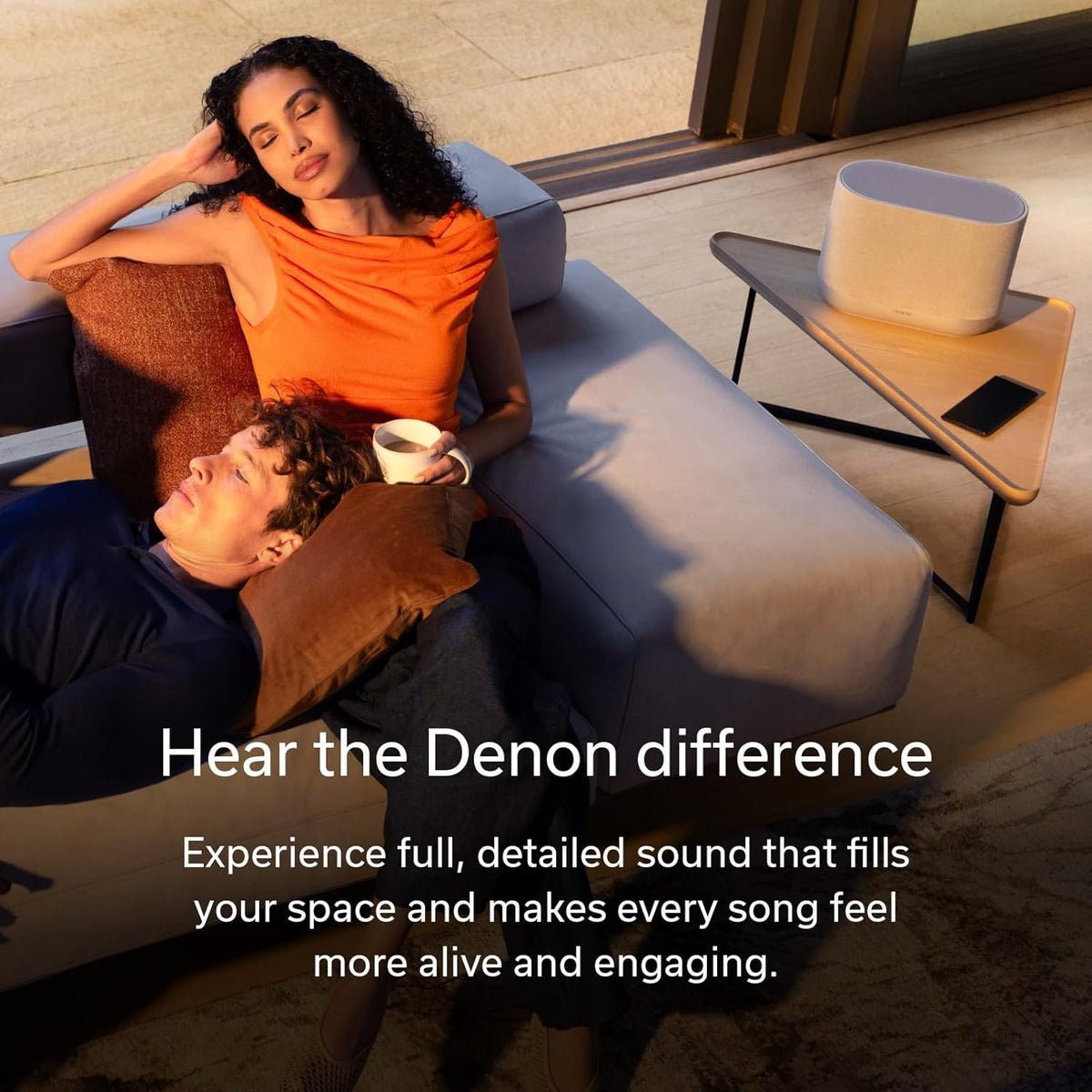 Denon Home 400 Speaker, Wireless Speaker with 6-Driver Array for Stereo and 3D Dolby Atmos Music, HEOS Multiroom Music Control, Wi-Fi, Bluetooth, Home Audio Device, AirPlay 2, Stone